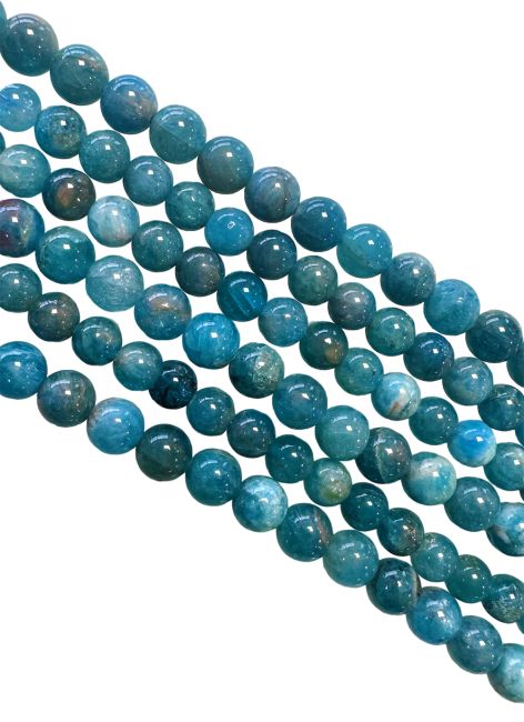 Blaues Apatitperlen Perlen 5-6mm auf 40cm Faden