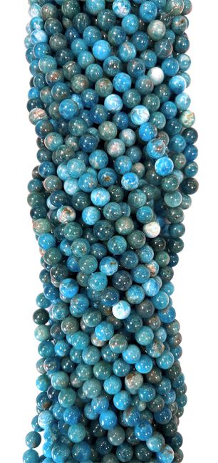 Blaue Apatit-A-Perlen 6-7mm auf einem 40-cm-Faden