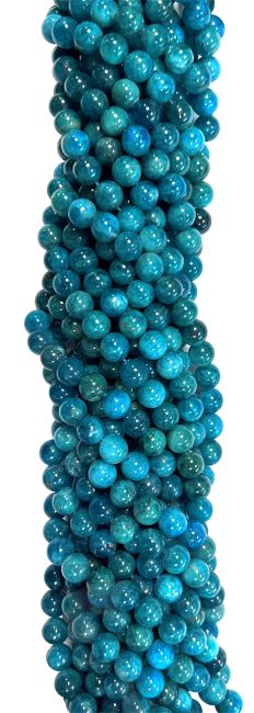 Blaue Apatit-AA-Perlen, 7–8 mm, auf 40 cm Draht