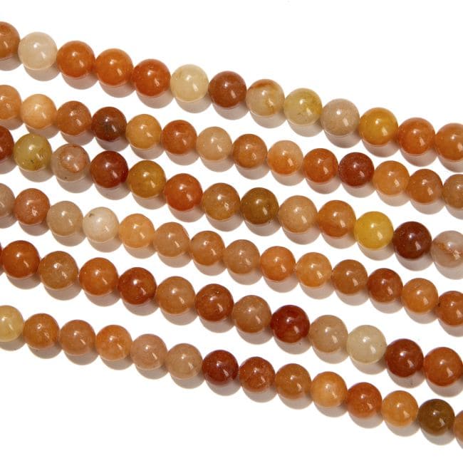 Weihrauch bei Aventurin Orange A Perlen 8mm auf 40cm Faden