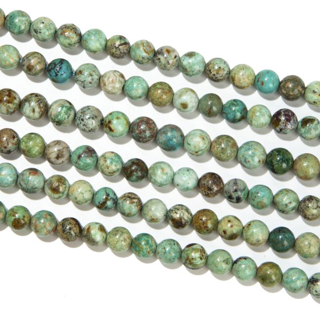 Chrysokoll A Perlen 8–9 mm auf 40 cm Draht