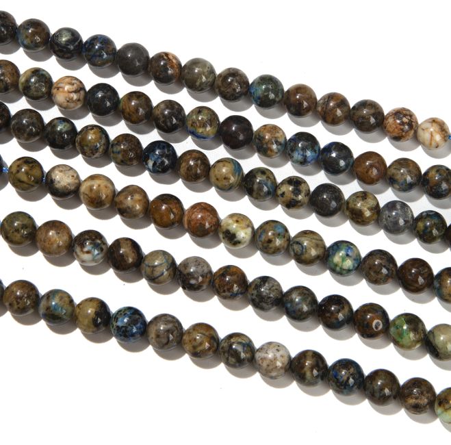 Chrysokoll Perlen 8–9 mm auf 40 cm Draht