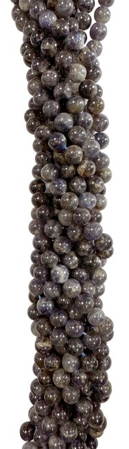 Cordierit-Lolite-Perlen 6 mm auf einem 40 cm langen Faden