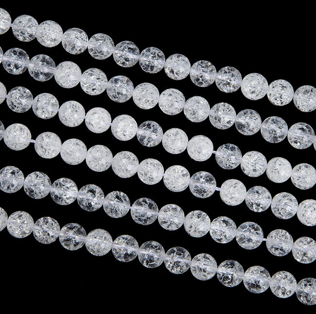 Bergkristall Riss-Perlen 4mm auf 40cm Faden