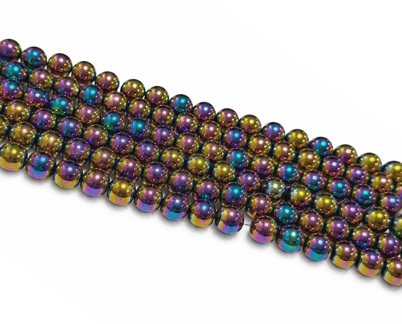 Weihrauch bei Rainbow-Hämatit Rundperlen-Strang A 6mm