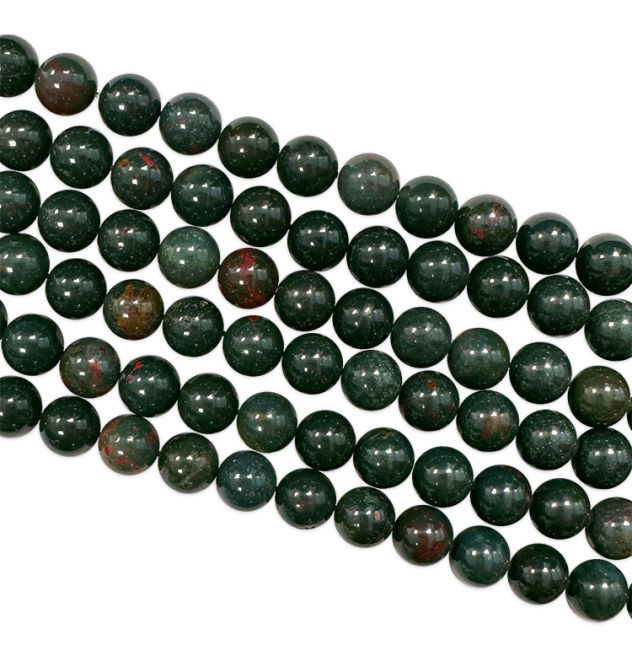 Heliotrop Jaspis Bloodstone Perlen 8mm auf 40cm Faden