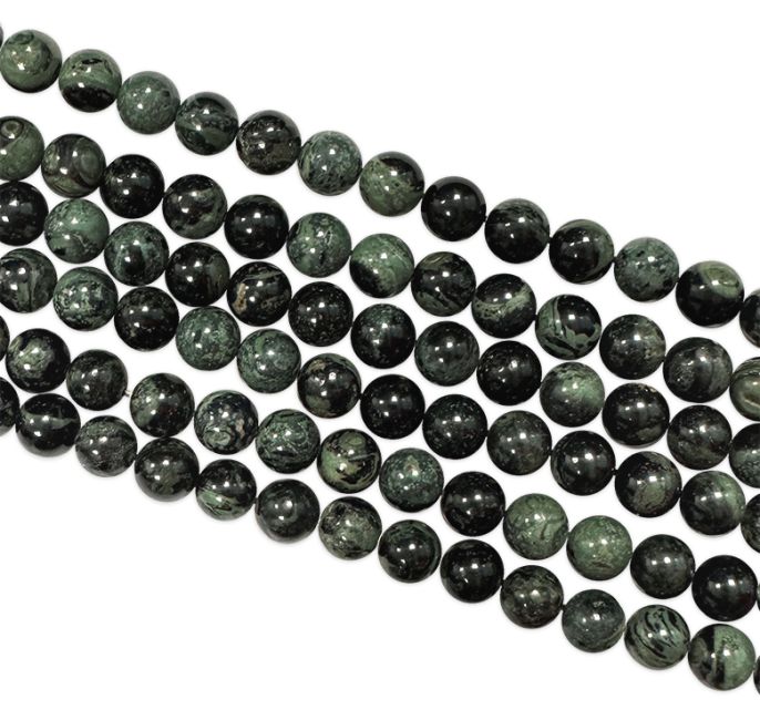 Jaspis-Kambaba-Perlen 6 mm auf einem 40 cm langen Faden