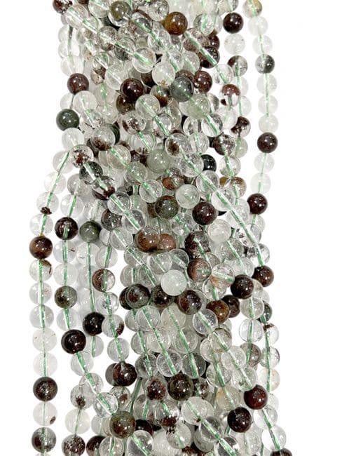 Weihrauch bei Quarz-Chlorit-Lodolit-A-Perlen 8 mm auf 40 cm Draht