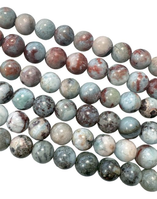 Larimar B runde Perlen 7–8 mm auf 40 cm Faden