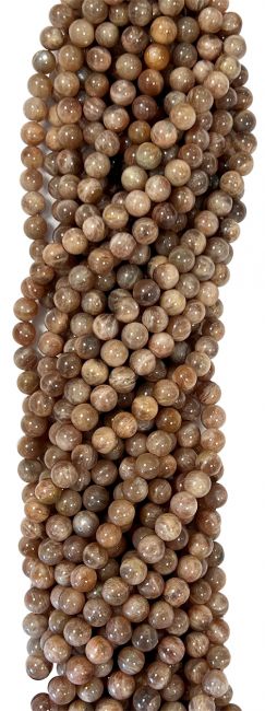 Schwarzer Mondstein AA-Perlen 6 mm auf einem 40 cm langen Faden