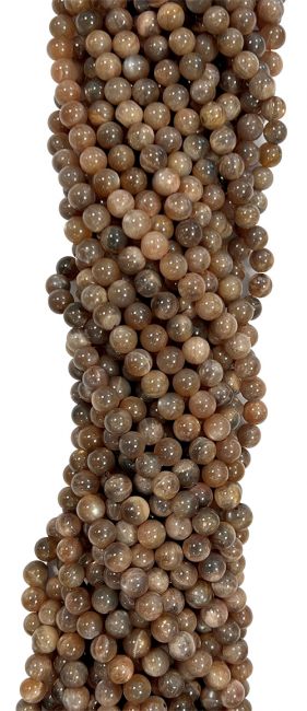 Schwarzer Mondstein Mix AA-Perlen 6 mm auf einem 40 cm langen Faden