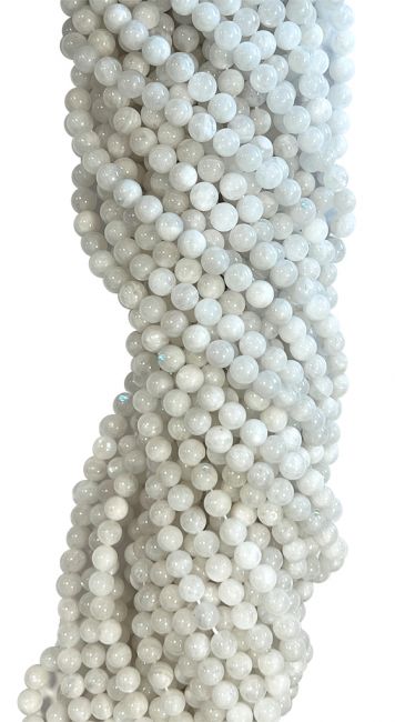 Weißer Mondstein Peristerit AA Perlen 10 mm auf einem 40 cm Faden