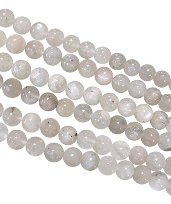 Weißer Mondstein Peristerit-Perlen 8-9mm auf einem 40 cm langen Faden