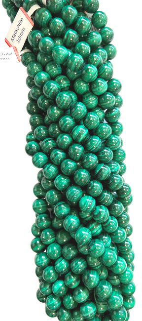 Malachitperlen AA Perlen 10mm auf 40cm Faden