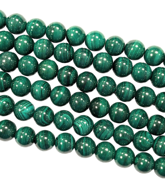 Dunkle Malachit-AAA-Perlen, 8-9mm, auf 40 cm Faden