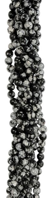 Schneeflocke Obsidian Perlen 6mm auf 40cm Faden