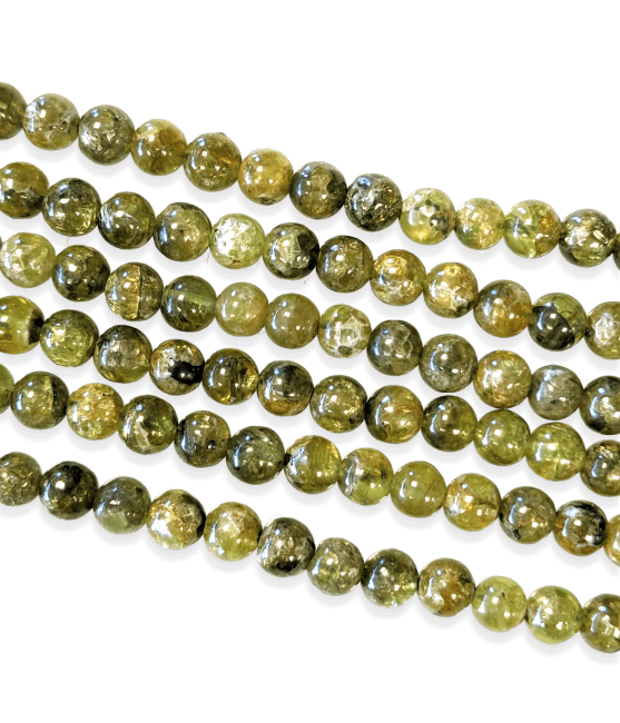 Peridotperlen 5-6 mm auf 40 cm Draht