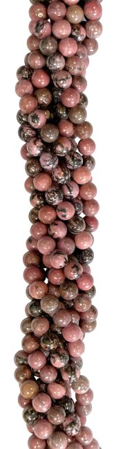 Rhodonite Perlen 10mm auf 40cm Faden