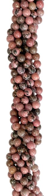 Rhodonite Perlen 8mm auf 40cm Faden