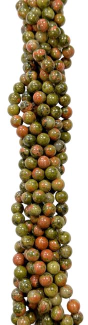 Unakite-Perlen 10 mm auf einem 40 cm langen Faden