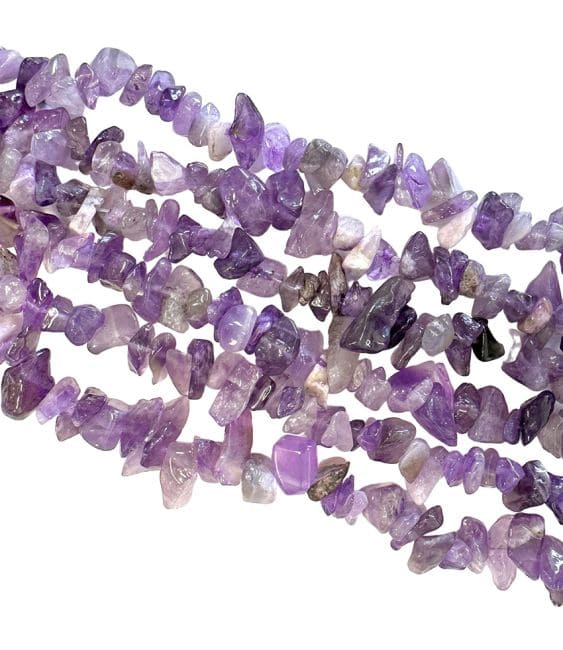 Weihrauch bei Amethyst-Chips A 5-8 mm auf einem 80-cm-Gewinde