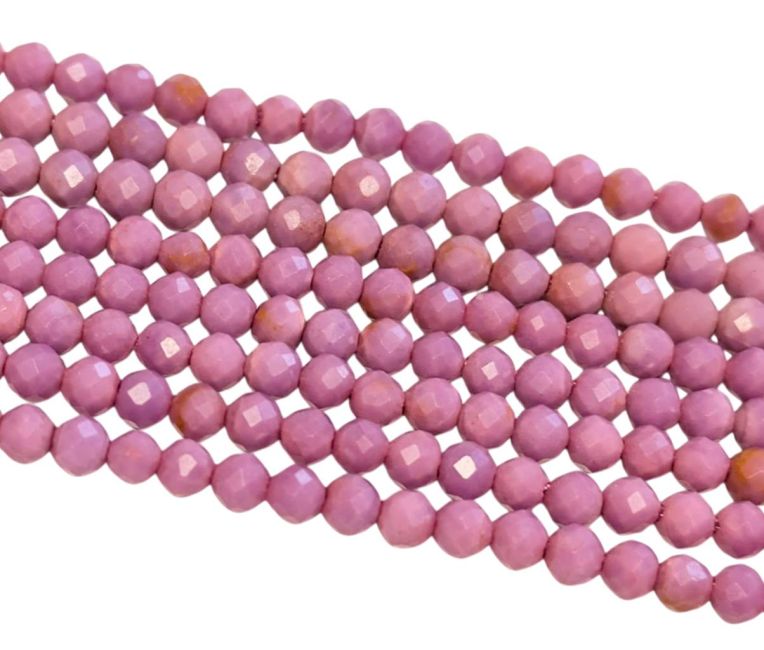 Weihrauch bei Lepidolit Mica Mauve Facettierte AA 3mm Perlen auf 40cm Draht