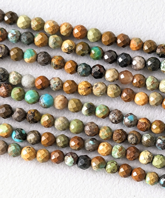 Facettierte Türkis A 3mm Perlen auf 40cm Draht
