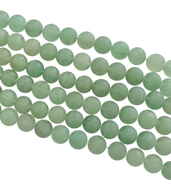 Grüne Aventurin-Perlen, matt, 8 mm, auf einem 40 cm langen Faden