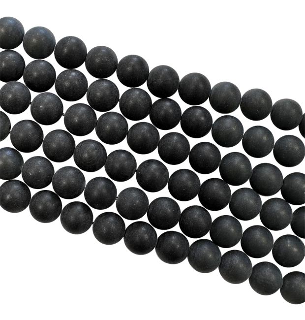Onyx A matte Perlen 6 mm auf einem 40 cm langen Faden