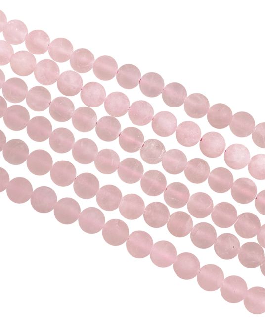 Quartz Rose A matte Perlen 8 mm auf einem 40 cm langen Faden