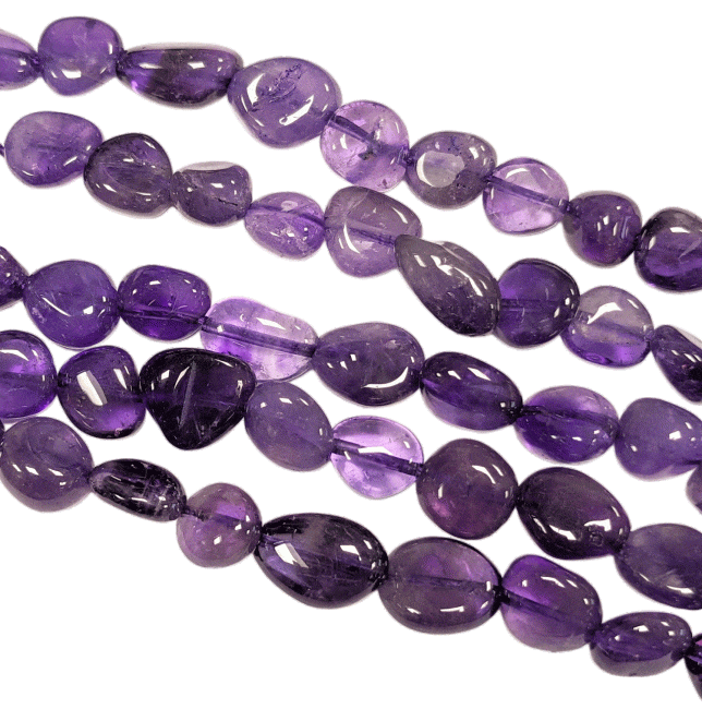 Weihrauch bei Amethyst AA Trommelsteine auf Draht 5-8mm 40cm