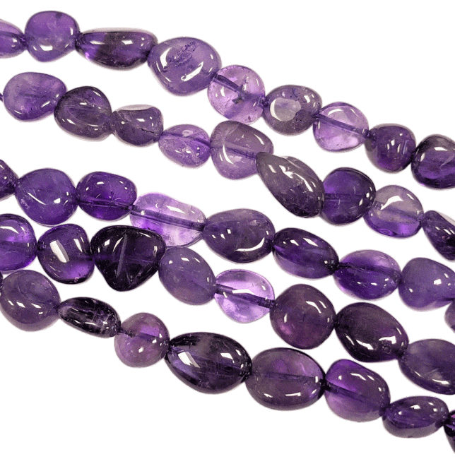 Amethyst AA Trommelsteine auf Draht 5-8mm 40cm