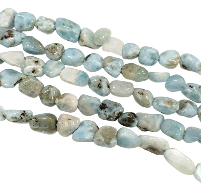 Larimar A Trommelsteine auf Draht 5-8mm 40cm