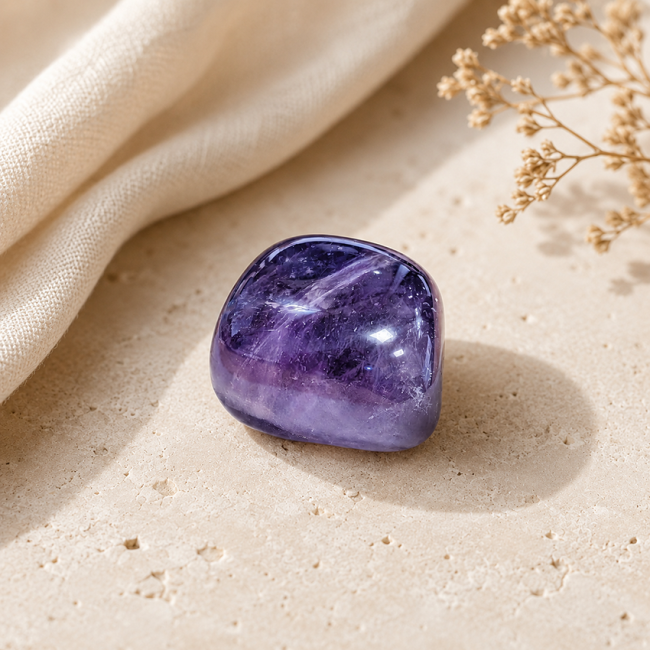 Weihrauch bei Amethyst A Trommelstein in Box 2-3 cm|de