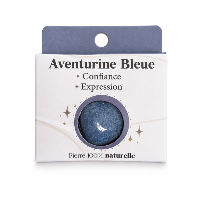 Weihrauch bei Blauer Aventurin A Trommelstein in Box 2-3 cm