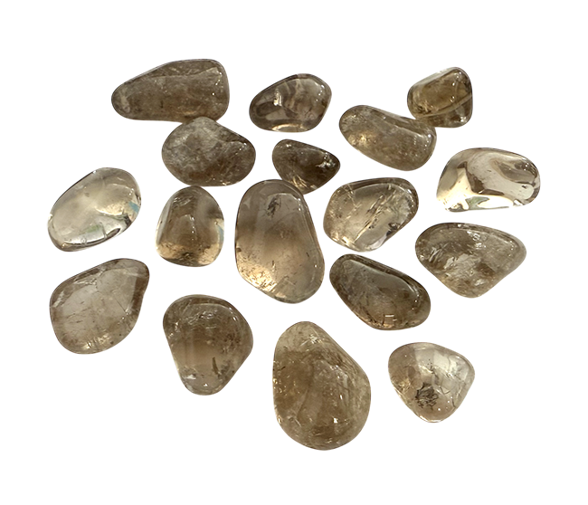 Geräuchertes Bergkristall A gerollte Steine 250g