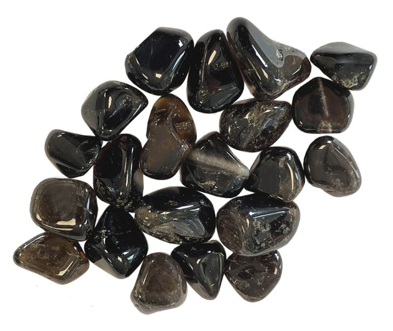 Geräucherte Bergkristall-AA-Trommelsteine aus Brasilien, 250 g