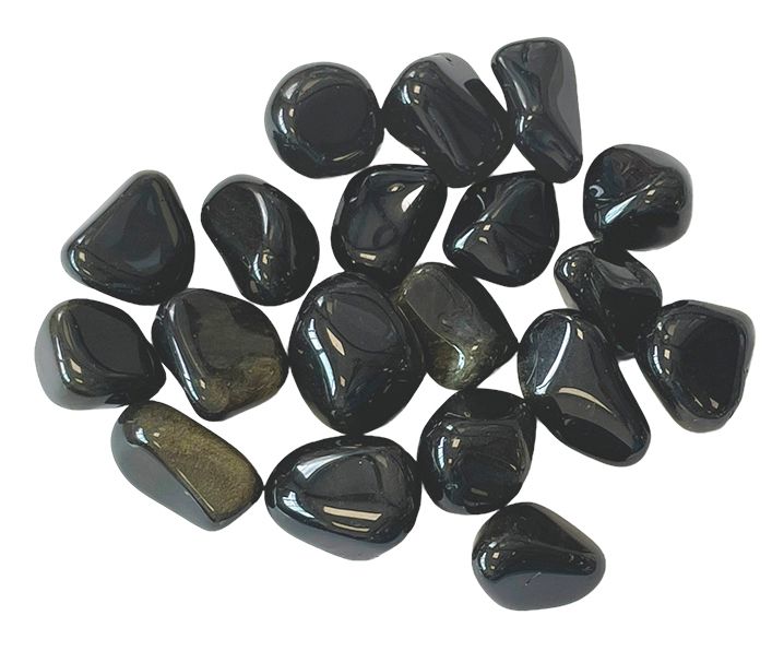 Schwarze goldene Obsidian A trommelstein 250g