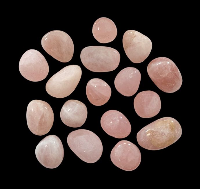 Trommelsteine aus Rosenquarz AB, 2–3 cm, 250 g