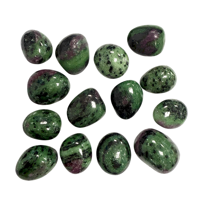 Rubin-Zoisit-AA-Trommelsteine, 250 g