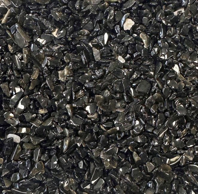 Schwarzer Obsidian, ein Natursteinsplitter, 3–5 mm, 500 g