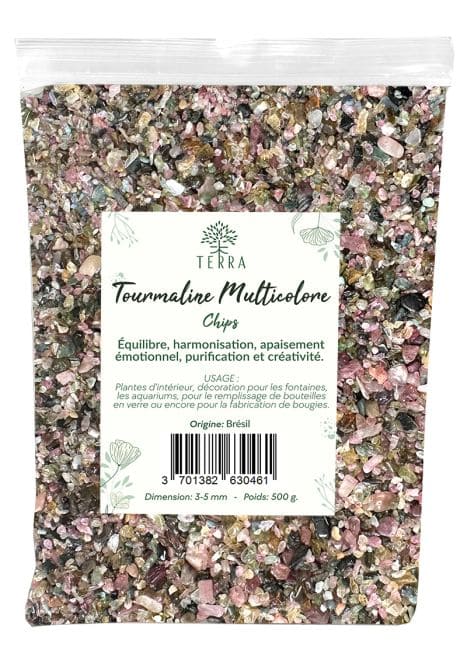 Turmalin, mehrfarbig, AA-Natursteinsplitter, 1–4 mm, 500 g