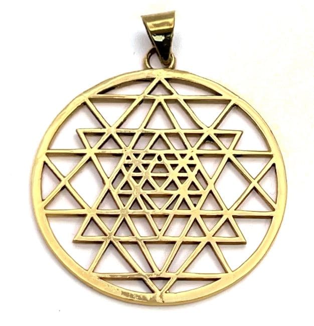 Weihrauch bei Sri Yantra Bronze Mandala Anhänger 4cm