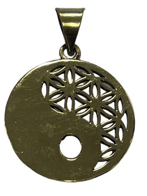 Weihrauch bei Messinganhänger Lebensblume Ying Yang 2.5cm