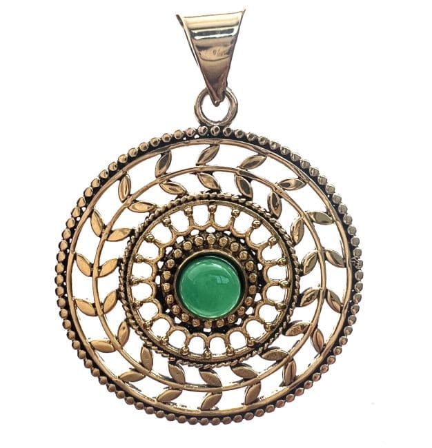 Weihrauch bei Bronzeanhänger mit Halbedelsteinen 3.5 cm