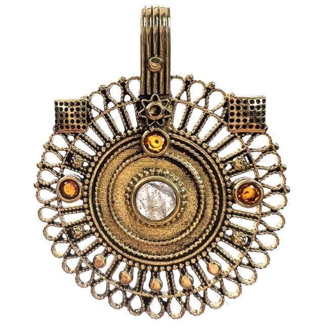 Weihrauch bei Bronzeanhänger mit Halbedelsteinen 4cm