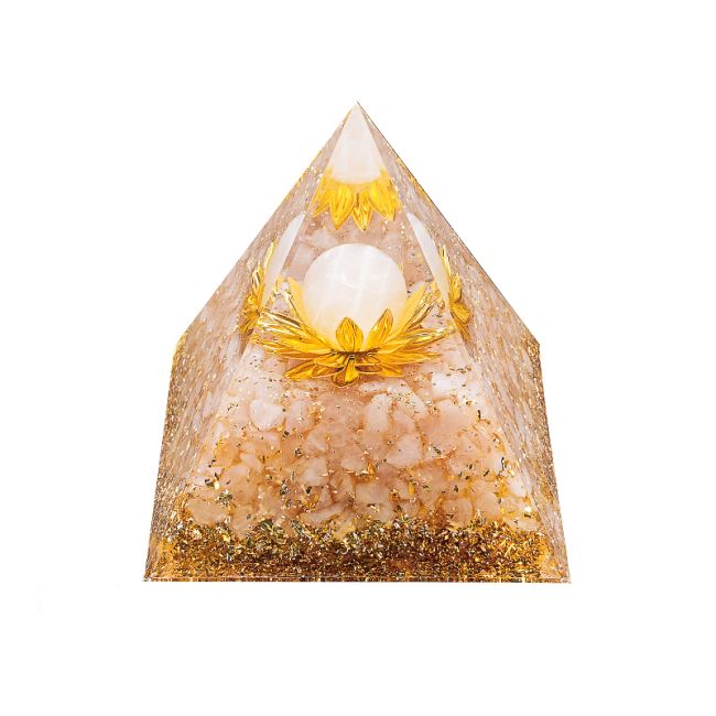 Orgonit-Pyramide Rosenquarz Lotus 8cm
