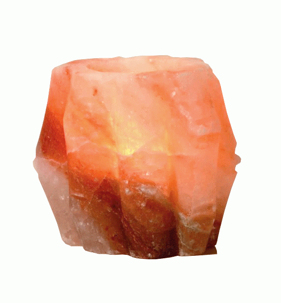 Kerzenhalter aus Bambus mit natürlichem Salzkristall, 0,5-0,7 kg