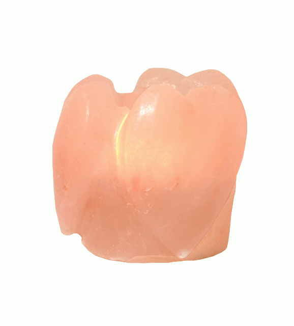 Kerzenhalter aus Natursalzkristall, drei Herzen, 700 g