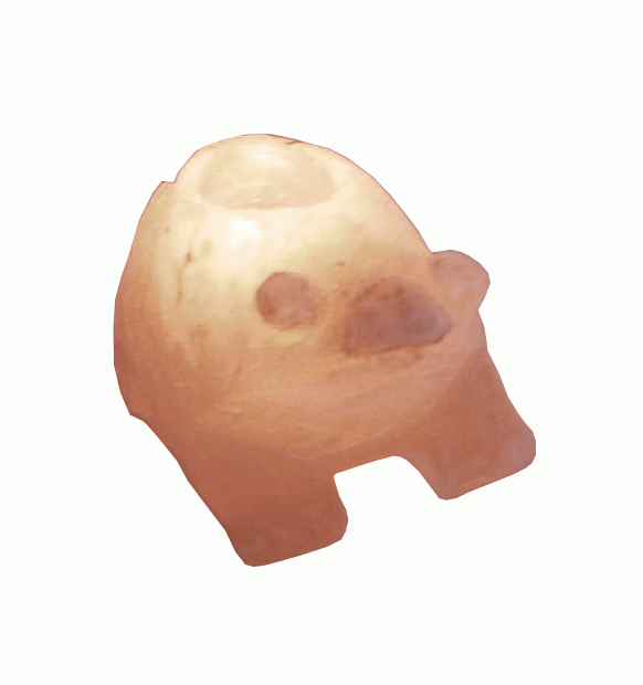 Kerzenhalter in Froschform aus natürlichem Salzkristall, 700 g